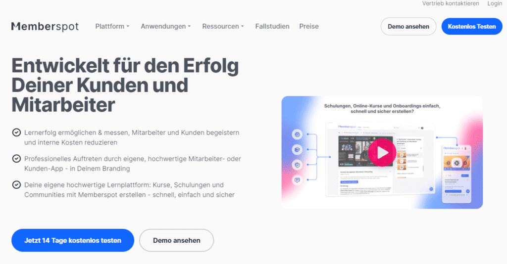 Memberspot Online-Kursanbieter